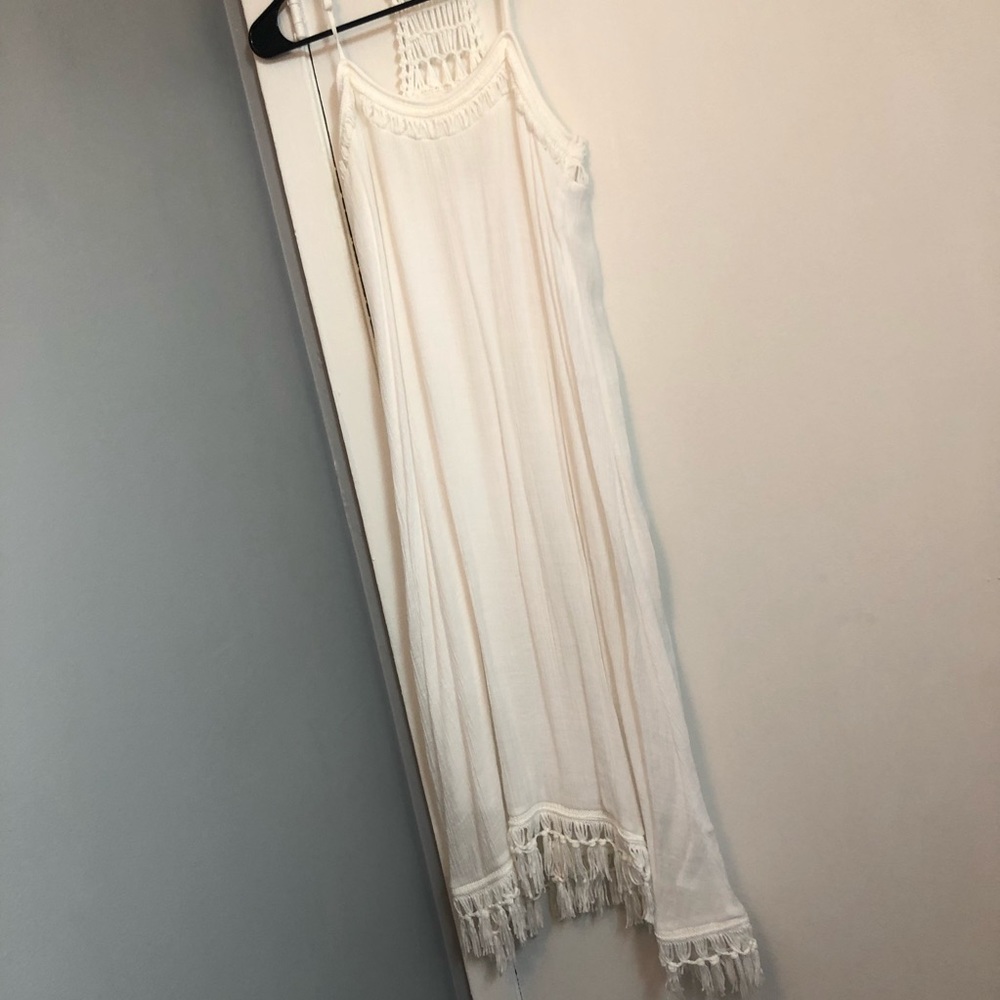 WHITE BOHO MAXI/MIDI DRESS